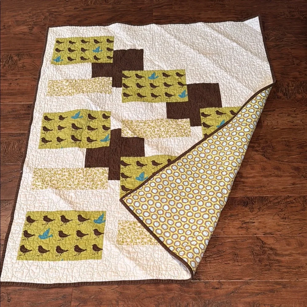 Vintage Brown and Cream Geometric Quilt Bedding